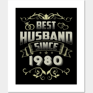 40th Wedding Anniversary Gift 40 yrs Best Husband Since 1980 Posters and Art